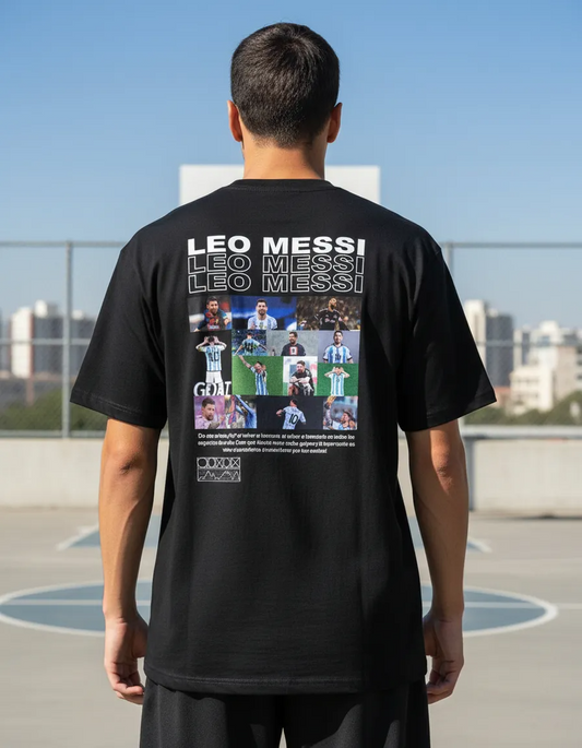 Playera Leo Messi Negra | Camiseta de Fútbol Streetwear