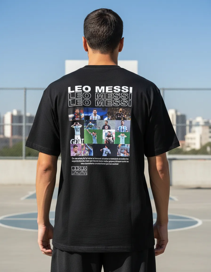 Playera Leo Messi Negra | Camiseta de Fútbol Streetwear