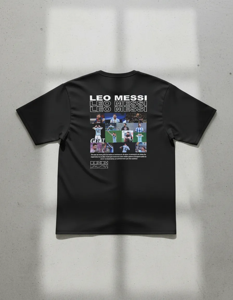 Playera Leo Messi Negra | Camiseta de Fútbol Streetwear